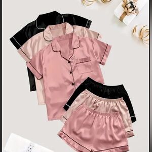 New set of three. Satin sleep sets.